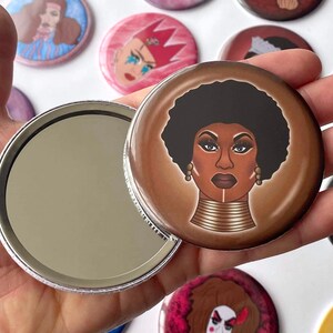 Shea Coulee 77MM pocket mirror, Rupaul’s drag race pocket mirror, gift, drag queen, LGBTQIA, LGBT, compact makeup mirror