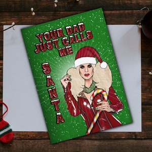 Katya Zamolodchikova carte de Noël, RuPauls drag race carte de voeux, RuPaul, Drag queen, LGBT, Pride, Carte A5, Carte De Noël, blague drôle, cadeau
