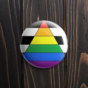 Straight-Ally pin badge, lgbt, LGBTQIA+, pride, gay pride, lgbt pride, pride flag, transgender, gay, lesbian, bisexual, gender fluid