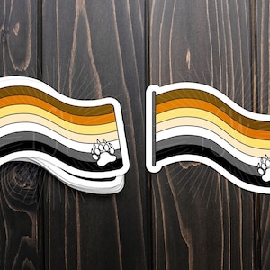 Gay bear pride flag sticker, die cut vinyl sticker, LGBT, LGBTQIA+, pride, gay pride, pride flag, lgbt pride sticker