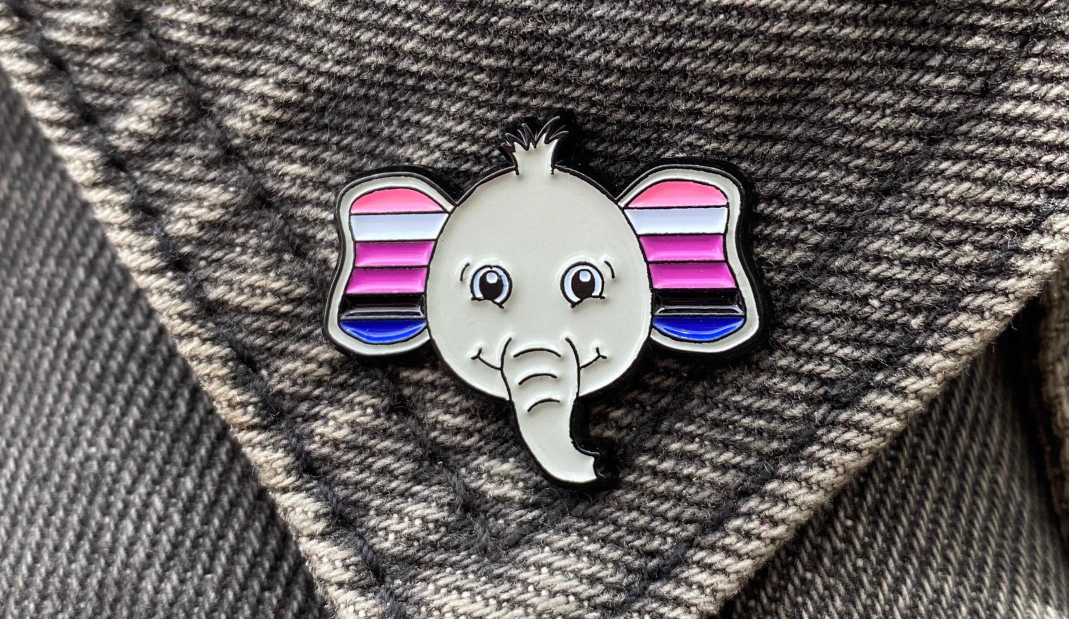 Genderfluid Elephant Enamel Pin Lgbt Lgbtqia Pride Gay Etsy Uk