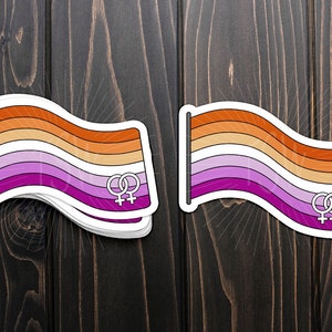 lesbian pride flag sticker, die cut vinyl sticker, LGBT, LGBTQIA+, pride, gay pride, pride flag, lgbt pride sticker