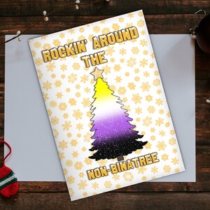 Carte de Noël LGBT, carte de vœux de fierté non binaire, gay pride, carte A5, carte de Noël, blague drôle cadeau mignon, carte de Noël de nouveauté, LGBTQ
