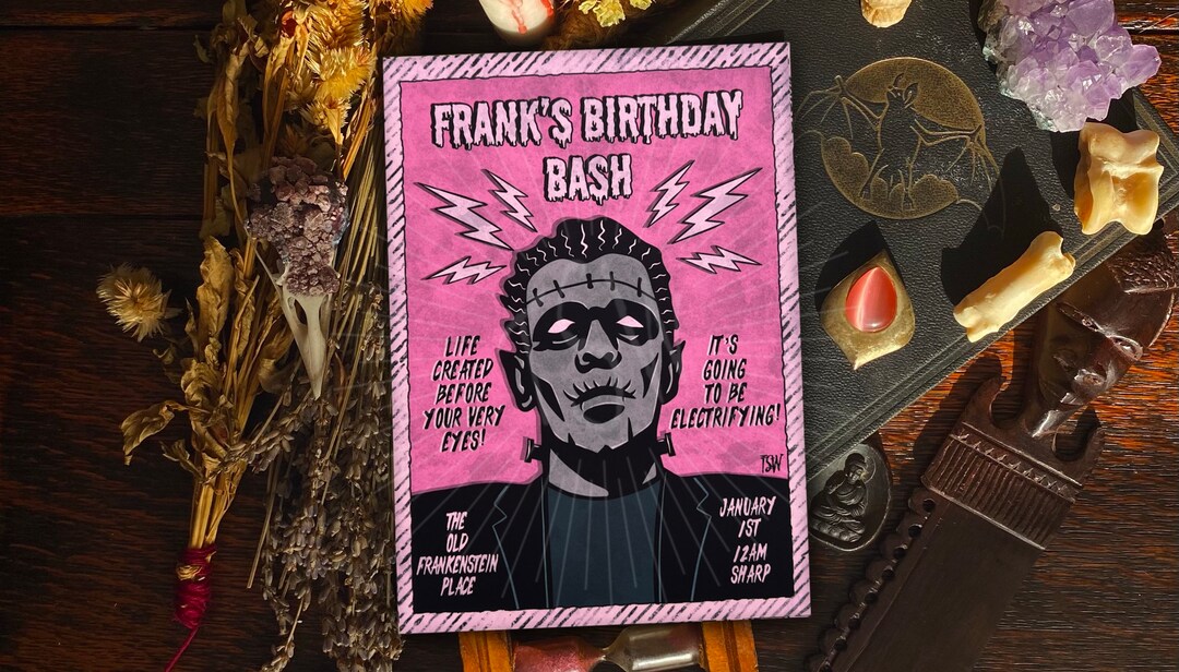 Vintage Halloween Art Print, Frankenstein Monster, Halloween