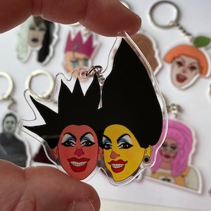 Crystal opal methyd keychain, double sided acrylic keychain, keyring, RuPauls drag race, drag queen, LGBT keyring, art