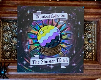Non-Binary crystal ball Halloween enamel pin, lgbt, LGBTQIA+, Non-Binary flag, witchcraft, witchy, mystic, crystal ball pin, goth, gift