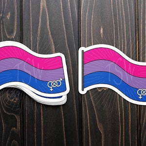 Bisexual pride flag sticker, die cut vinyl sticker, LGBT, LGBTQIA+, pride, gay pride, pride flag, lgbt pride sticker