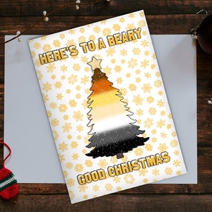 Carte de Noël LGBT, carte de vœux gay bear pride, gay pride, carte A5, carte de Noël, blague drôle cadeau mignon, carte de Noël nouveauté, ours LGBTQ
