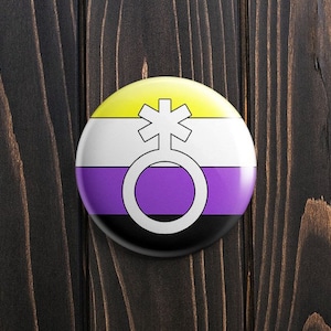 Non-Binary Flag Pin Badge, lgbt, LGBTQIA+, Pride, Gay Pride, Lgbt Pride, Pride Flag, transgender, gay, lesbisch, bisexuell, gender fluid