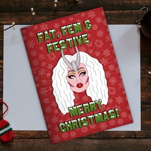 Carte de Noël Kim Chi, Carte de vœux ruPauls drag race, RuPaul, Drag queen, LGBT, Pride, carte A5, carte de Noël, blague drôle, cadeau