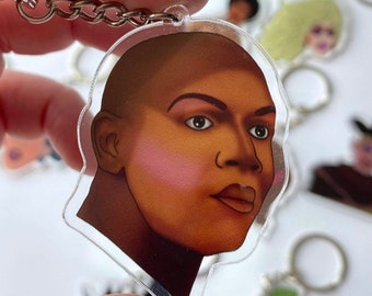 Coco Montrese keychain, double sided acrylic keychain, keyring, RuPauls drag race, drag queen, LGBT keyring, art