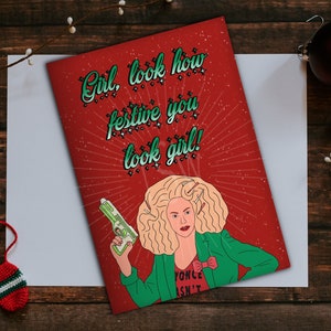 Carte de Noël Alyssa Edwards, Carte de vœux RuPauls drag race, RuPaul, Drag queen, LGBT, Pride, carte A5, carte de Noël, blague drôle, cadeau