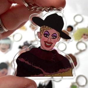 Crystal Methyd Freddy Kruger , double sided acrylic keychain, keyring, RuPauls drag race, drag queen, LGBT keyring, art
