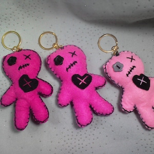 VooDoo/Poppet &#39;Pin Cushion&#39; Key Ring  -  3 Colours available - Pagan, Witch, Wicca, Hedgewitch