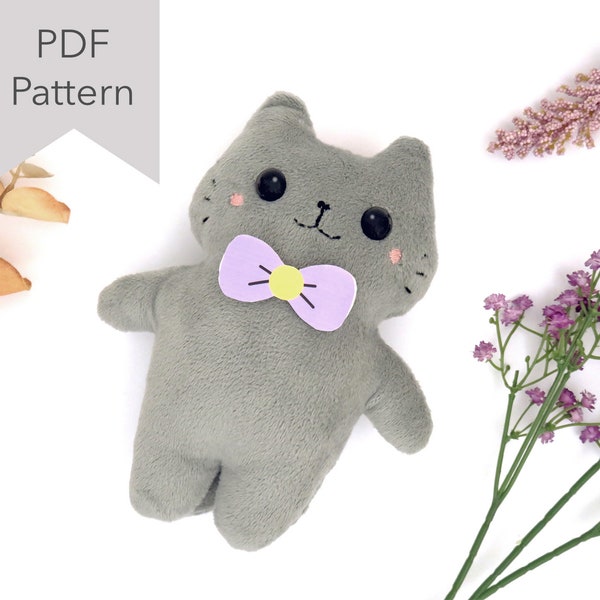 Cat Plush Pattern - Sewing PDF Pattern - Stuffed Animal
