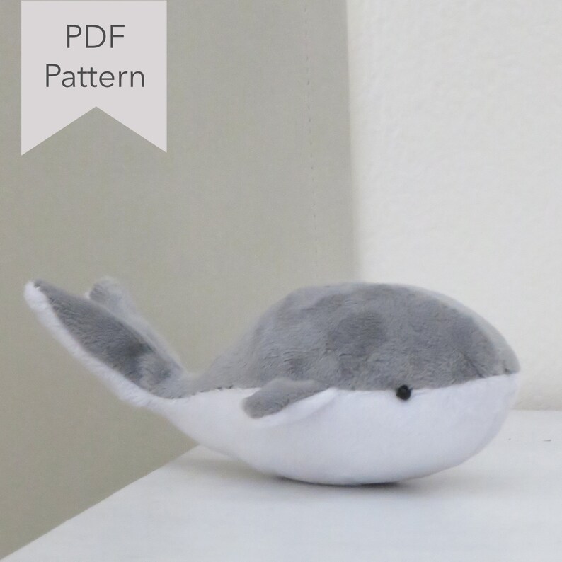 Whale Plush Pattern Whale Sewing Pattern Whale Digital Template PDF - Etsy