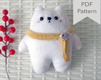 Polar bear sewing pattern - Stuffed bear sewing pattern - Stuffed animal pattern