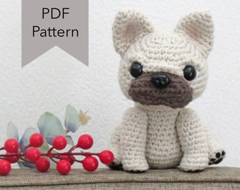 French bulldog crochet pattern - frenchie amigurumi pattern - frenchie crochet pdf pattern