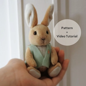 Bunny Plush Pattern - Cute Stuffed Rabbit PDF Template - Bunny Sewing Pattern