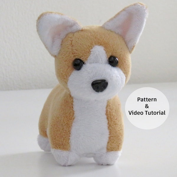 Corgi dog sewing pattern - Dog plushy toy sewing pattern - Stuffed dog pattern
