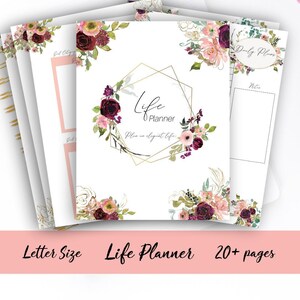 planner printable, planner pages, weekly planner, daily planner inserts, floral planner, planner template, goal planner, daily planner,