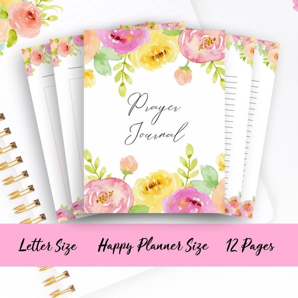 Printable prayer journal/ faith planner/ Bible study printables/ Bible journal/ prayer printable/ printable journal/ faith stickers/ binder