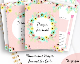 Afdrukbaar gebedsdagboek voor meisjes/geloofsplanner voor meisjes/printables/Bijbeljournaling/Bijbeldagboek/afdrukbaar dagboek/geloofstickers
