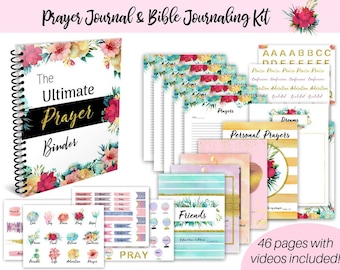 Prayer journal, Prayer binder, christian journal, prayer printables, Christian planner, printable prayer journal, Bible journaling kit,