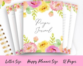 Printable prayer journal/ faith planner/ Bible study printables/ Bible journal/ prayer printable/ printable journal/ faith stickers/ binder