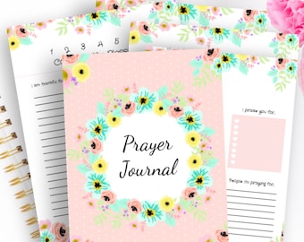 prayer journal for girls, prayer printable, prayer pages, bible journaling, stickers, planner, printable planner, girls, mother daughter
