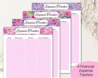 Floral Expense Tracker Printable/ Budget printable/ Planner inserts/ Printable planner/ christian planner/ faith planner/ Finances