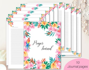 prayer journal/ printable prayer journal/ tropical prayer journal/ Bible journaling kit/ prayer binder/ prayer planner/ Christian planner