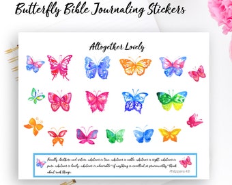 butterfly Bible journaling stickers, Christian stickers, Bible journaling kit, planner stickers, Bible study stickers, prayer journal
