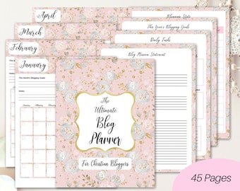 Blog planner/ Christian printable blog planner/ Christian planner/ blogging planner/ blog post planner/ Faith planner/ Bible journaling