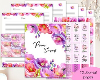 Prayer Journal printable / Christian Planner / Bibel Journaling Kit / Gebetsplaner / Andachtsjournal / Bibeljournal / florale Gebetsmappe