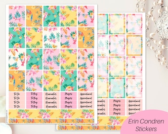 Printable Bible journaling stickers/ Erin Condren stickers/ faith stickers/ tropical stickers/ tropical flowers/ prayer journal stickers