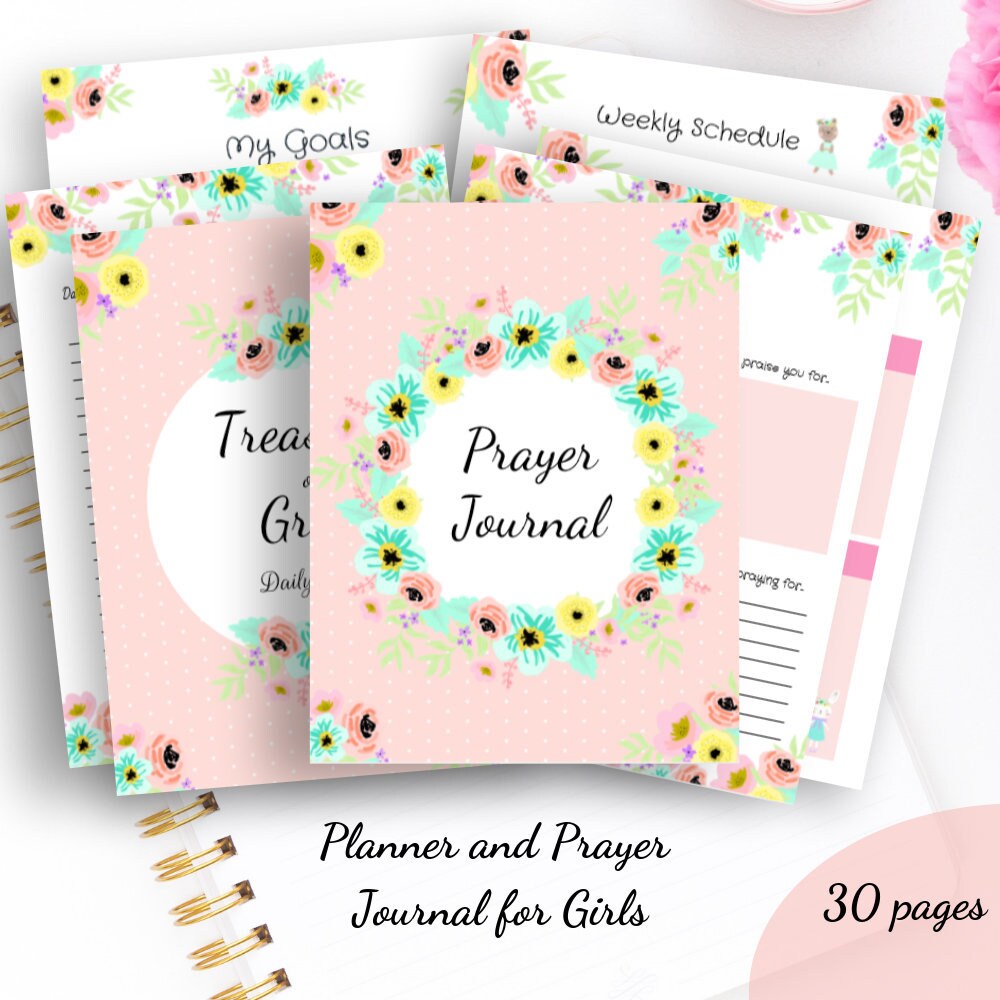 Printable Prayer Journal for Girls/ Faith Planner for Girls/ Printables