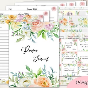 Christlicher Planer druckbar / Gebetsjournal / Gebetsbuch / Bibel-Studienjournal / Bibel-Journal-Kit / Gebetsplaner / Pastell-Blumenjournal