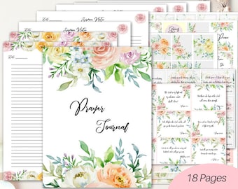 Christian planner printable/ prayer journal/ prayer binder/ Bible study journal/ Bible journaling kit/ prayer planner/ pastel floral journal