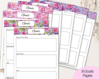 Hojas de objetivos imprimibles/ objetivos imprimibles/ Planificador imprimible/ Planificador cristiano/ Planificador de fe/ planificador de objetivos/ Planificador de estudios bíblicos/ hojas de trabajo