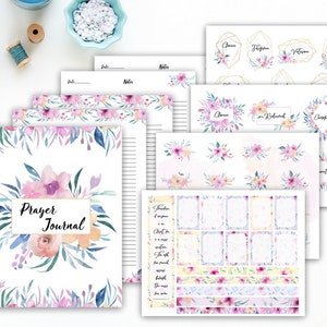 Gebetstagebuch zum Ausdrucken, Bibel Journaling Kit, christliches Journal, christlicher Planer, Bibeljournal, Gebet zum Ausdrucken, Glaubensaufkleber, Bibel