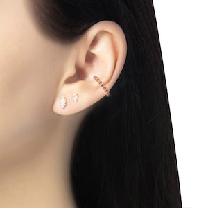 Stellar Rose Gold and Smokey Quartz Ear Cuff