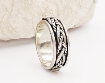 Chunky Celtic Knot Spinning Ring, Fidget Spinner Ring, Celtic Spinning Ring, 925 Sterling Silver Spinner, Women, Men, Unisex, Thumb Ring