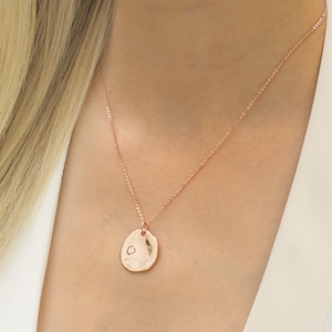 Austra Molten Disk Coin Charm Hammered Double Sided Necklace Pendant 18 Ct Rose Gold Plated Greek Bohemian Disc Minimal