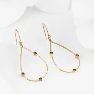 Soltar Gold & Rauch Quarz Kronleuchter Ohrringe