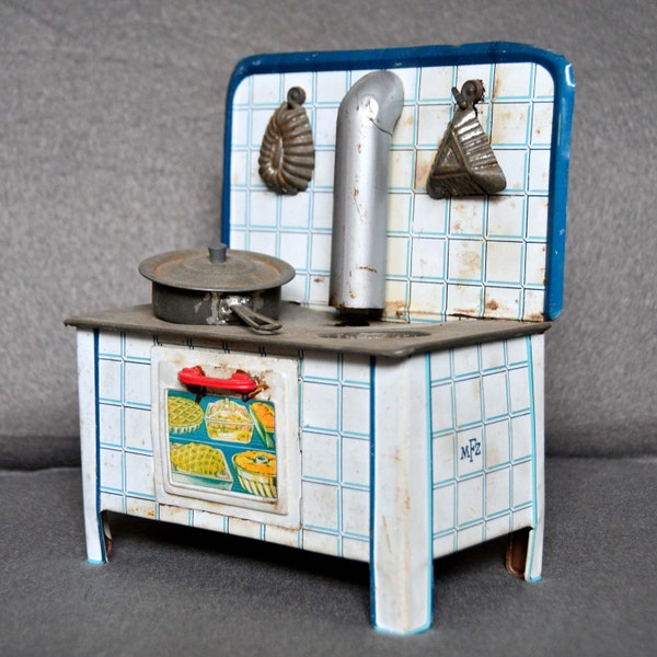 vintage tin toy stove