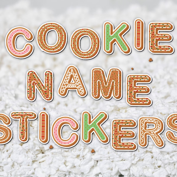 Festive Cookie Letters - Static Cling Vinyl - Removable & Reusable - Hamsters Gerbils Reptiles Hedgehogs Mice | For Glass Habitats