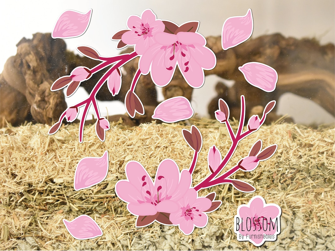 Blossom Cage Stickers Static Cling Vinyl Hamsters Gerbils Reptiles