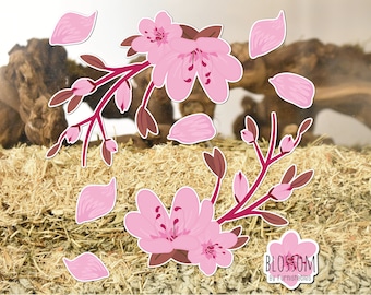 Blossom Cage Clings: Hamster & Small Pet Cage Decorations