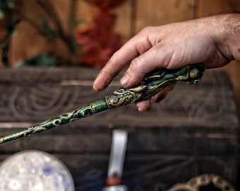 Dragon Magic Wand: Enchanting Handcrafted Elegance for LARP, Ren-Fair, Wizardry, Sorcery, Witchcraft, and Fairy Realms